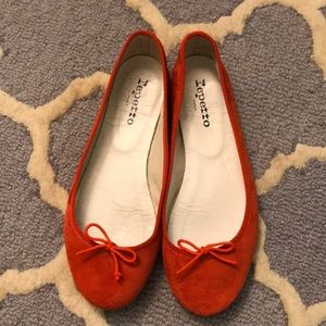 Repetto Suede Orange Ballet Flats sz 39.5